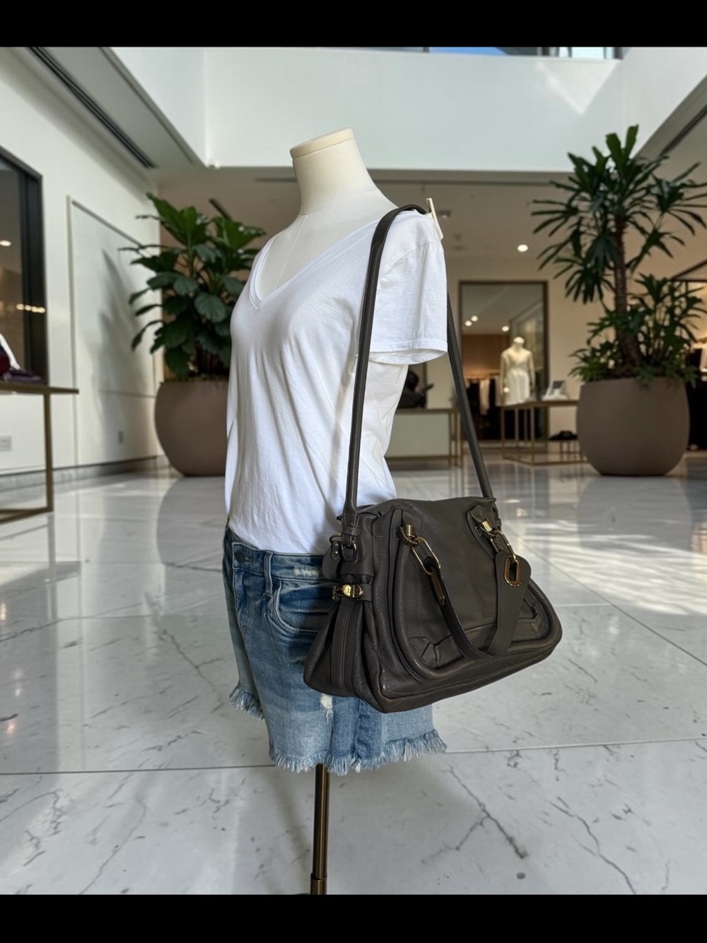Authenticated Chloe Paraty Leather Handbag in Grey Taupe! EUC! COA! - Picture 1 of 16